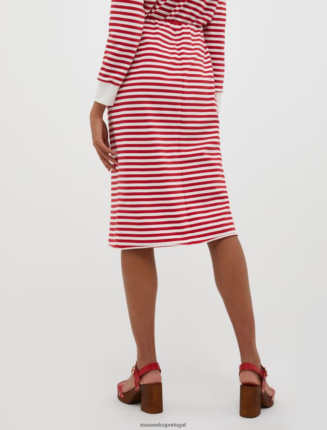 vestuário ponto MAX&Co. mulheres saia lápis listrada vermelho B40R64780