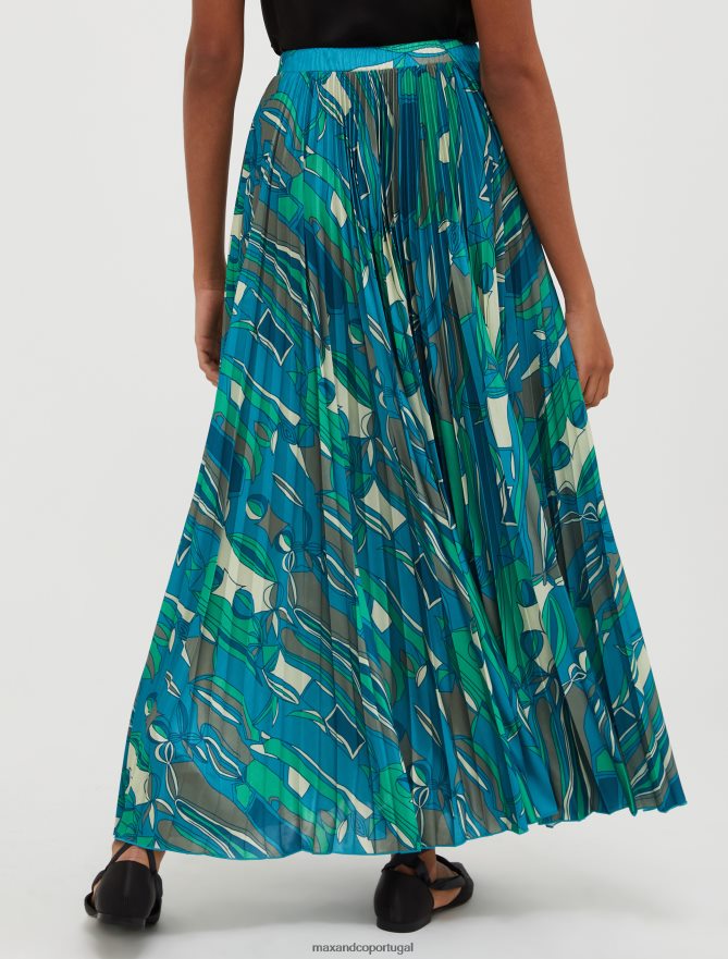 vestuário ponto MAX&Co. mulheres saia plissada em jersey padrão verde B40R64754