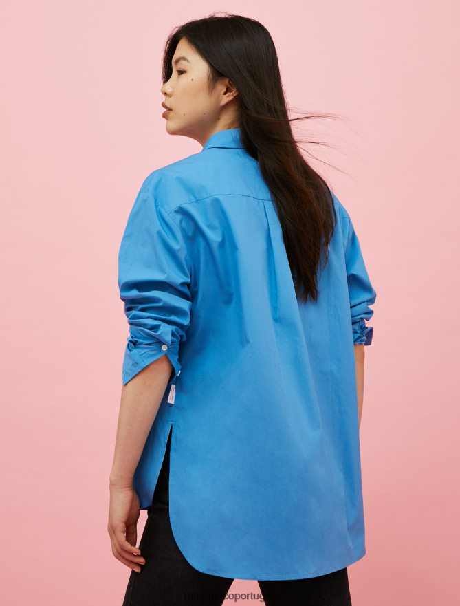 vestuário ponto MAX&Co. mulheres Camisa de algodão com patch de logo tamagotchi turquesa B40R64499