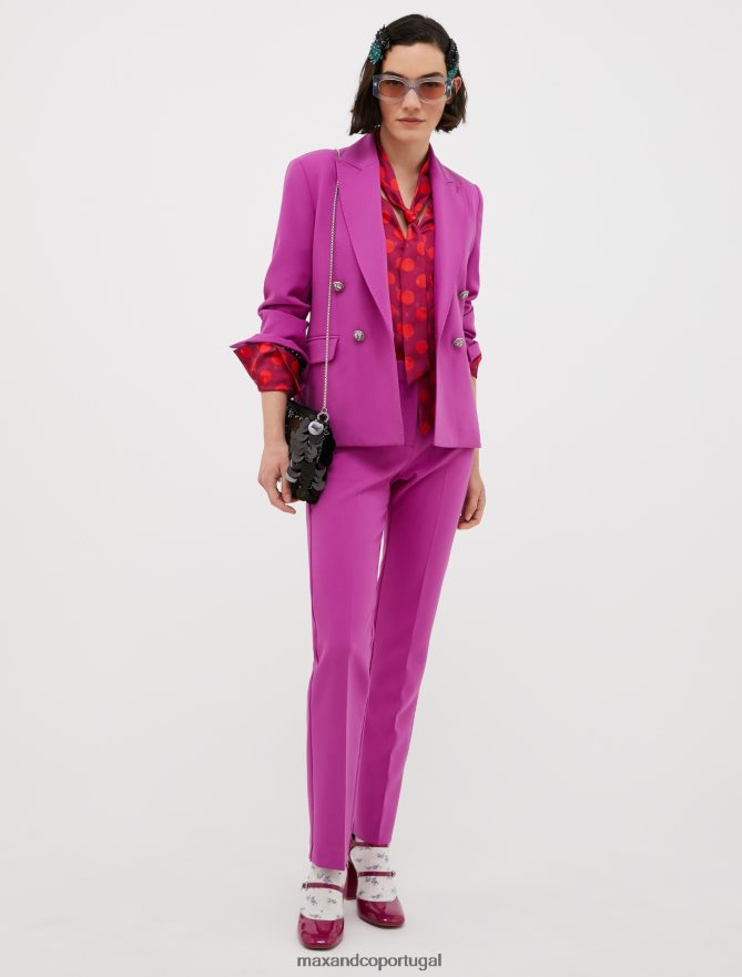 vestuário ponto MAX&Co. mulheres camisa de cetim com bolinhas metálicas padrão fúcsia B40R64539