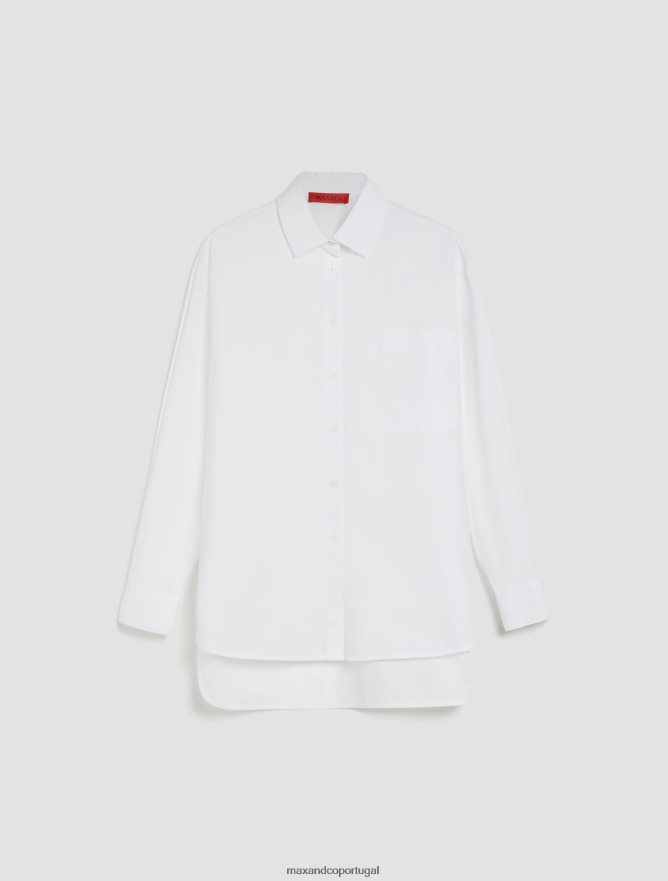 vestuário ponto MAX&Co. mulheres camisa de popeline com ajuste descontraído branco B40R64522
