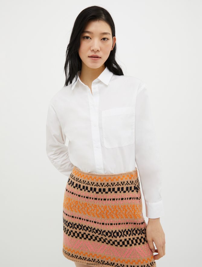 vestuário ponto MAX&Co. mulheres camisa de popeline com ajuste descontraído branco B40R64522