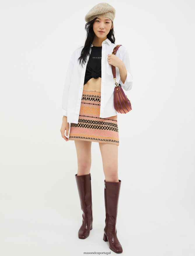 vestuário ponto MAX&Co. mulheres camisa de popeline com ajuste descontraído branco B40R64522