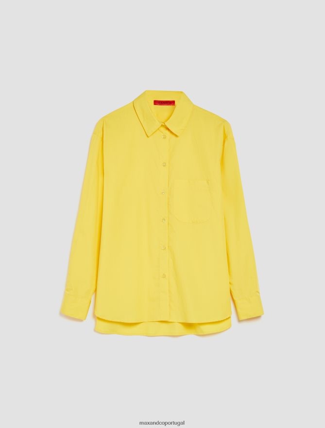 vestuário ponto MAX&Co. mulheres camisa de popeline de algodão limão B40R64460