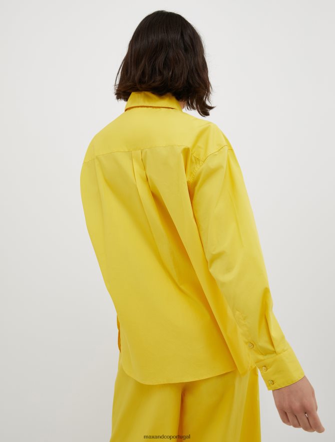 vestuário ponto MAX&Co. mulheres camisa de popeline de algodão limão B40R64460