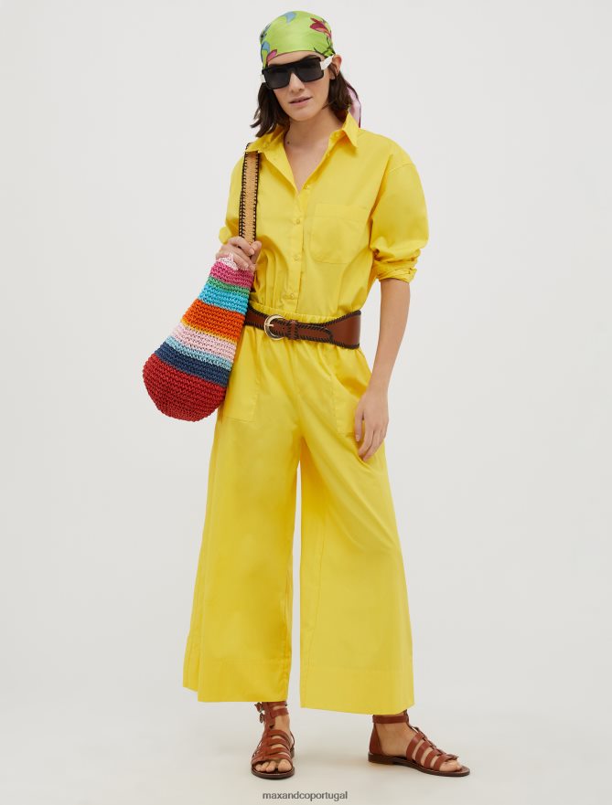 vestuário ponto MAX&Co. mulheres camisa de popeline de algodão limão B40R64460