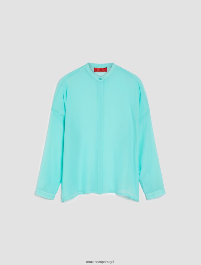 vestuário ponto MAX&Co. mulheres camisa georgette verde pastel B40R64445