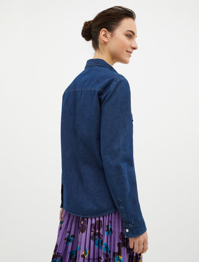 vestuário ponto MAX&Co. mulheres camisa jeans azul-marinho B40R64518