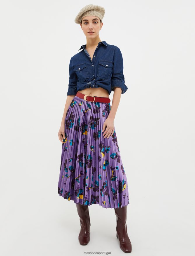 vestuário ponto MAX&Co. mulheres camisa jeans azul-marinho B40R64518