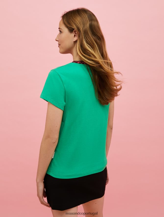 vestuário ponto MAX&Co. mulheres camiseta com aplique tamagotchi céu azul B40R64654