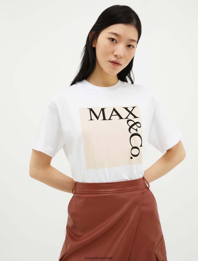 vestuário ponto MAX&Co. mulheres camiseta com estampa de logo glicínias B40R64558