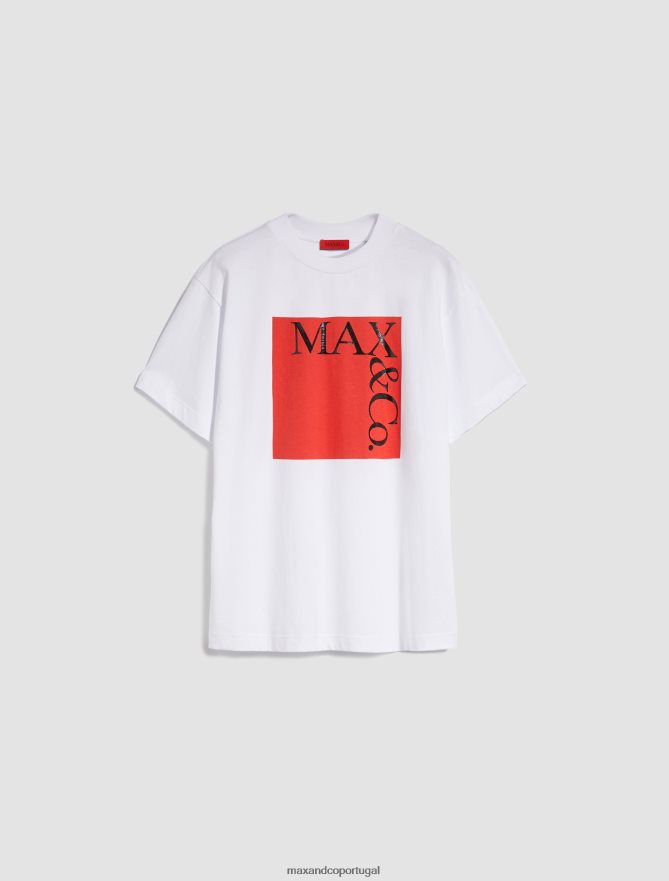 vestuário ponto MAX&Co. mulheres camiseta com estampa de logo padrão vermelho B40R64556