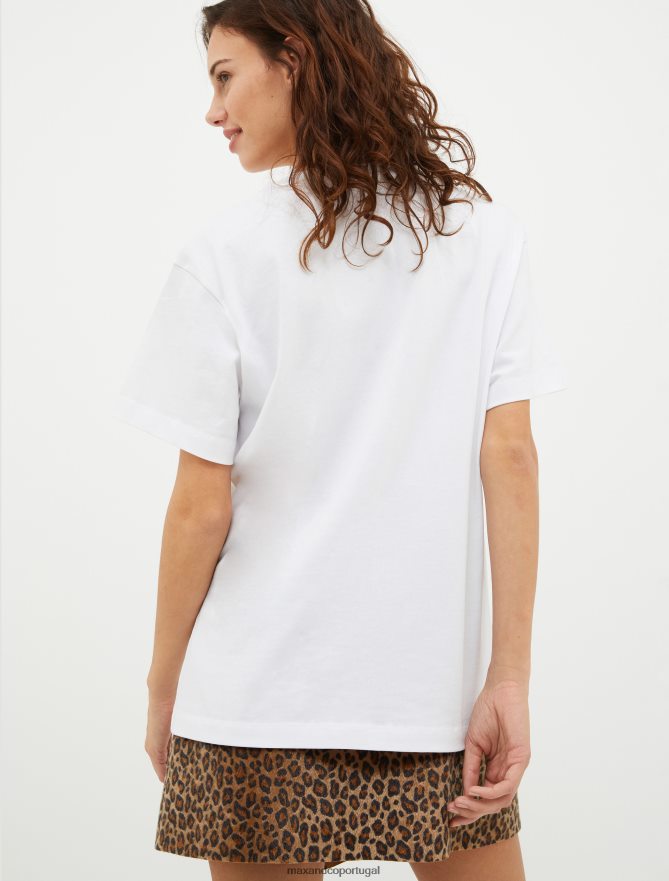 vestuário ponto MAX&Co. mulheres camiseta com estampa de logo padrão vermelho B40R64556