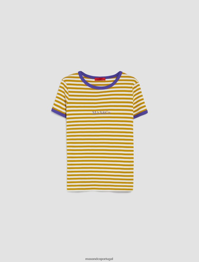 vestuário ponto MAX&Co. mulheres camiseta de algodão com estampa de logo verde oliva B40R64613