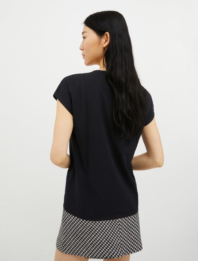 vestuário ponto MAX&Co. mulheres camiseta de algodão preto B40R64628