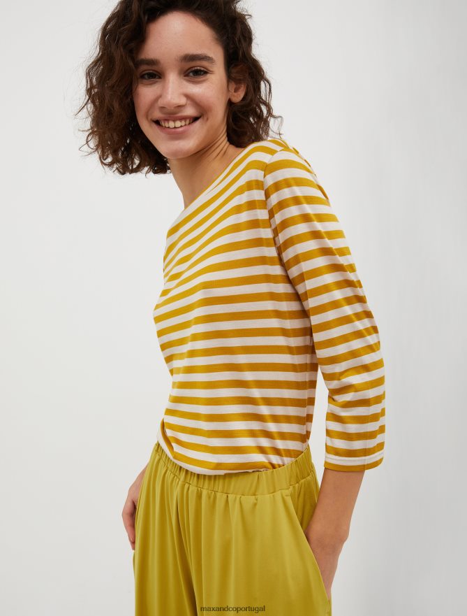 vestuário ponto MAX&Co. mulheres camiseta de seda verde oliva B40R64588