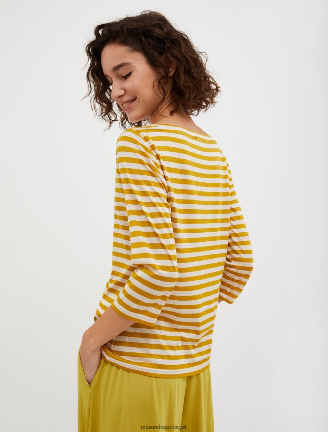 vestuário ponto MAX&Co. mulheres camiseta de seda verde oliva B40R64588