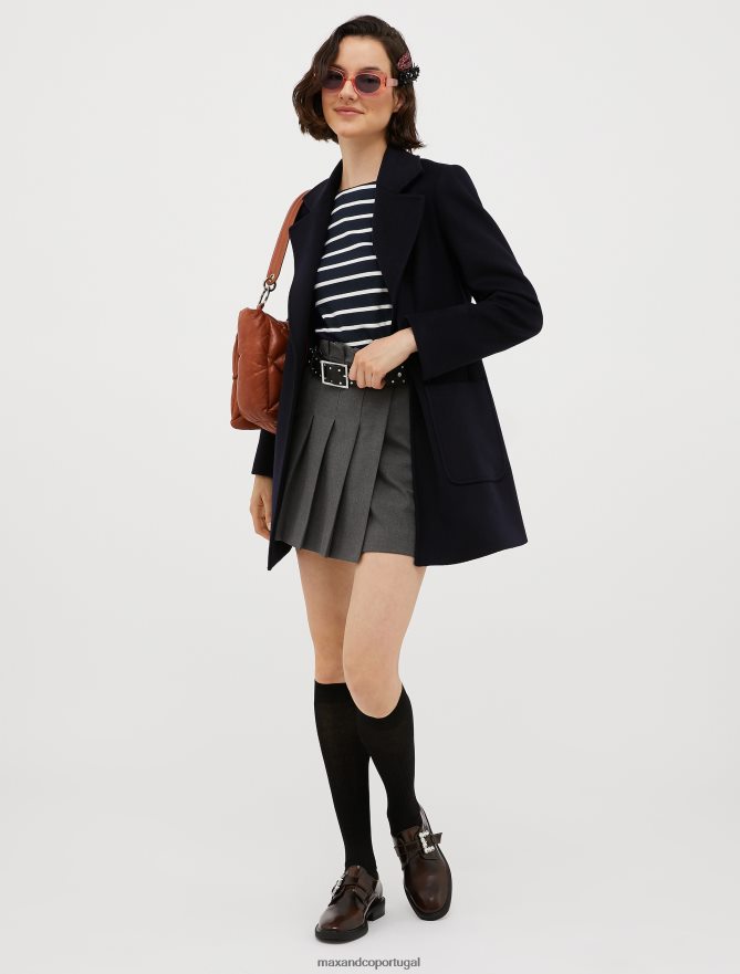 vestuário ponto MAX&Co. mulheres camiseta listrada de algodão bretão azul-marinho B40R64648