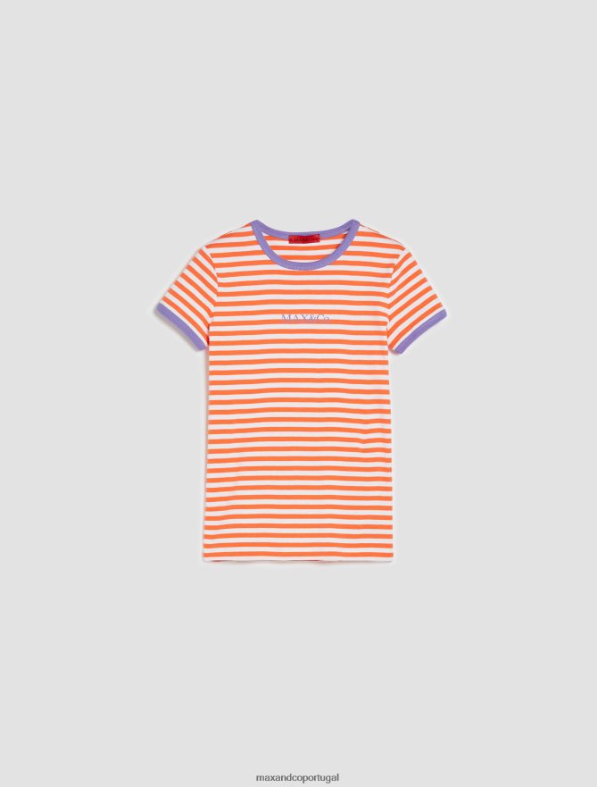 vestuário ponto MAX&Co. mulheres camiseta slim fit com estampa de logo céu azul B40R64608