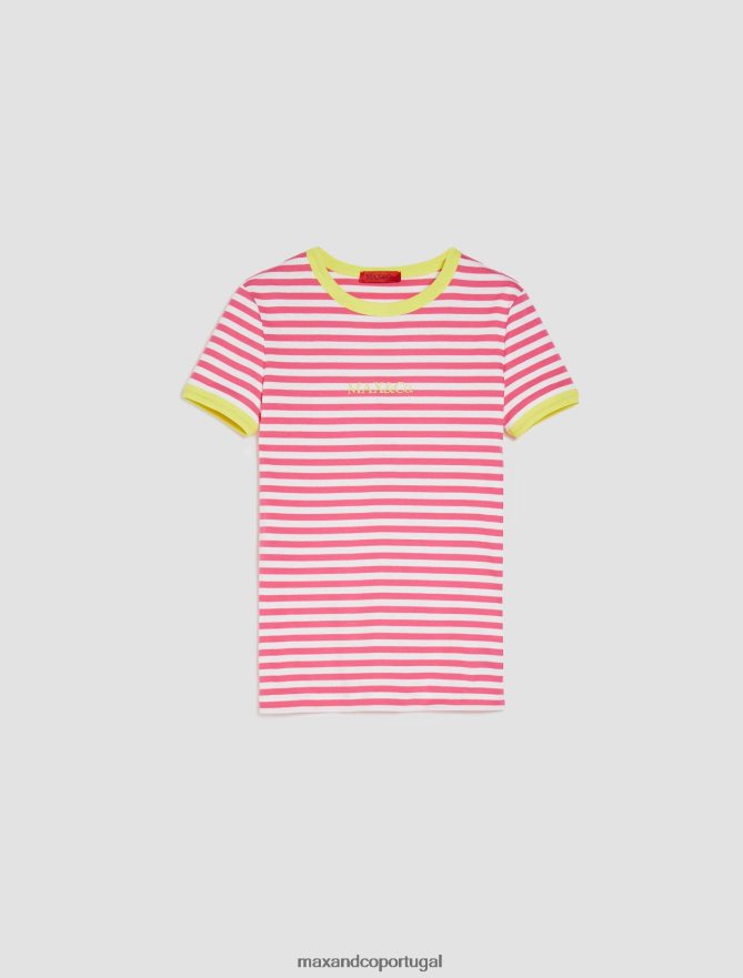 vestuário ponto MAX&Co. mulheres camiseta slim fit com estampa de logo rosa B40R64604