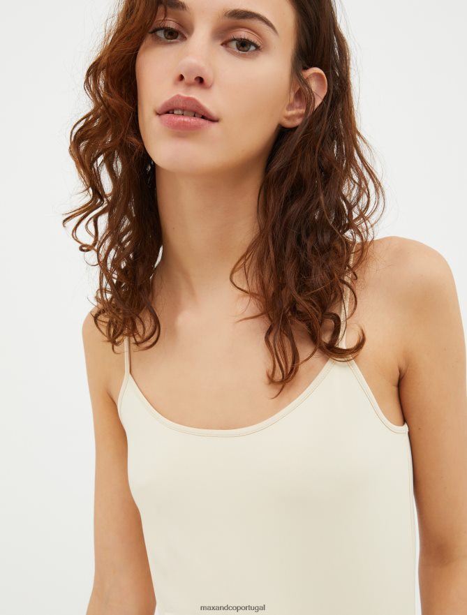 vestuário ponto MAX&Co. mulheres top colete em jersey stretch pó rosa B40R64438