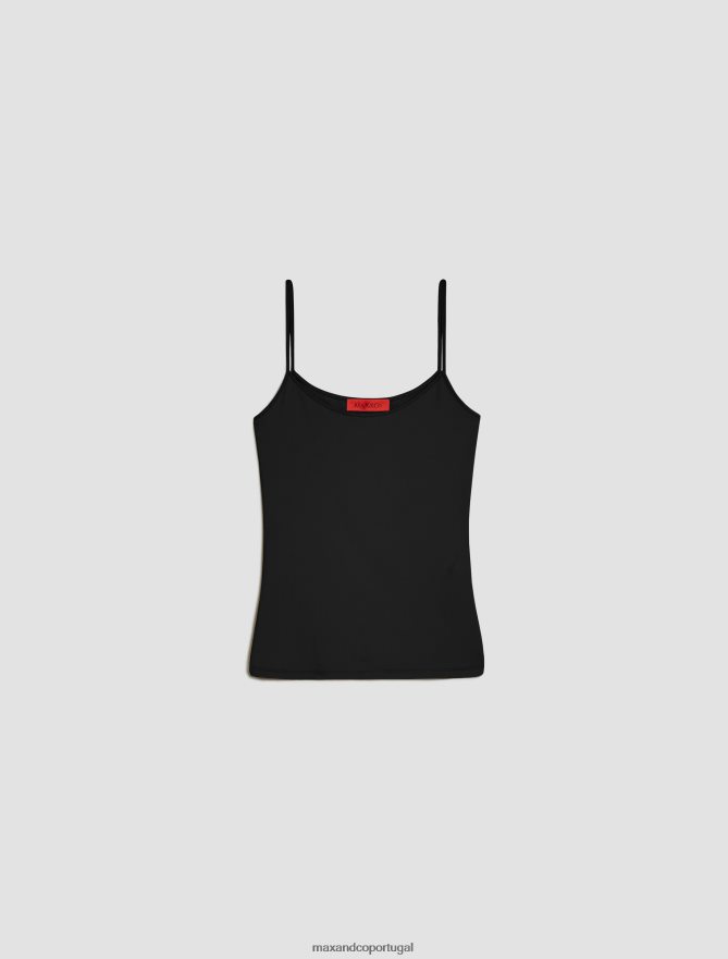 vestuário ponto MAX&Co. mulheres top colete em jersey stretch preto B40R64439
