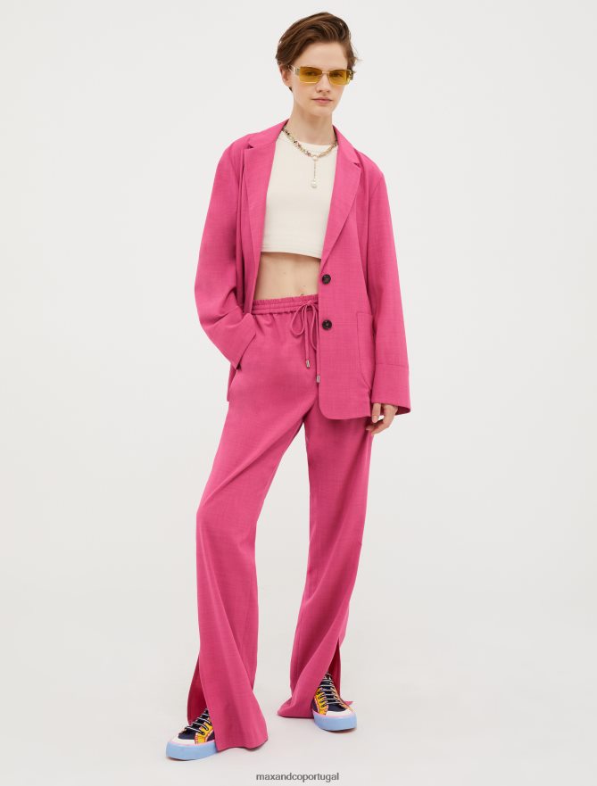 vestuário ponto MAX&Co. mulheres top cropped de algodão canelado bege B40R64509