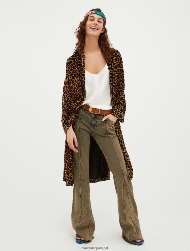 vestuário ponto MAX&Co. mulheres top de cetim de seda branco B40R64454