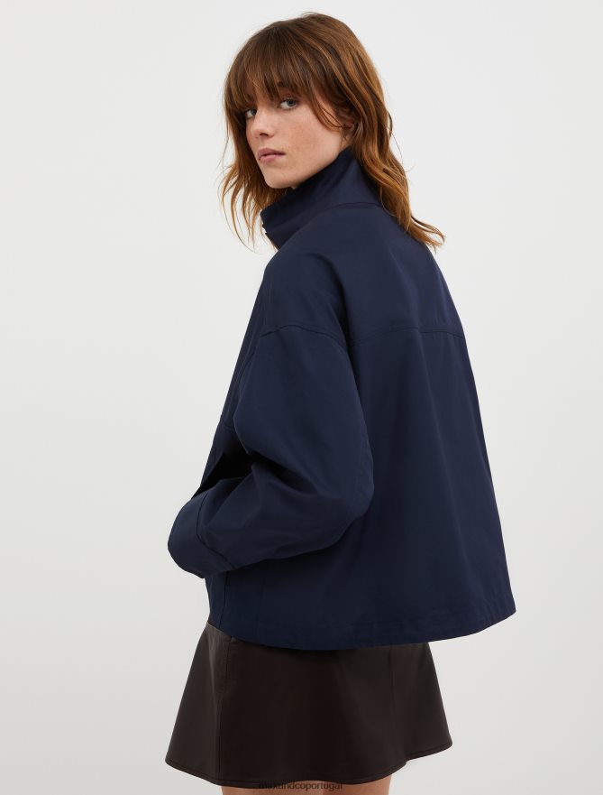 vestuário ponto MAX&Co. mulheres blusão técnico-gabardine azul da meia noite B40R64811