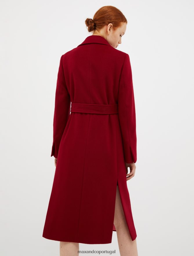 vestuário ponto MAX&Co. mulheres casaco de feltro de lã fugitivo Borgonha B40R64854