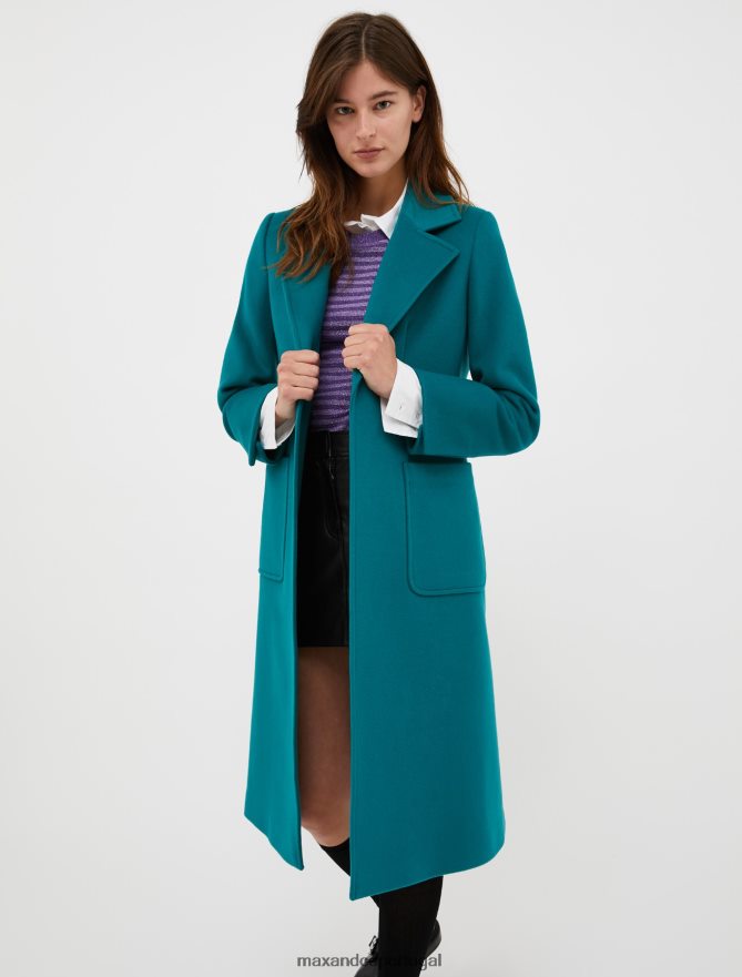 vestuário ponto MAX&Co. mulheres casaco de feltro de lã fugitivo verde esmeralda B40R64856