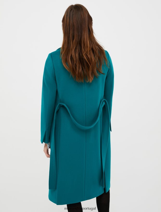 vestuário ponto MAX&Co. mulheres casaco de feltro de lã fugitivo verde esmeralda B40R64856