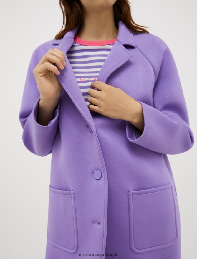 vestuário ponto MAX&Co. mulheres casaco de jersey revestido lilás B40R64828