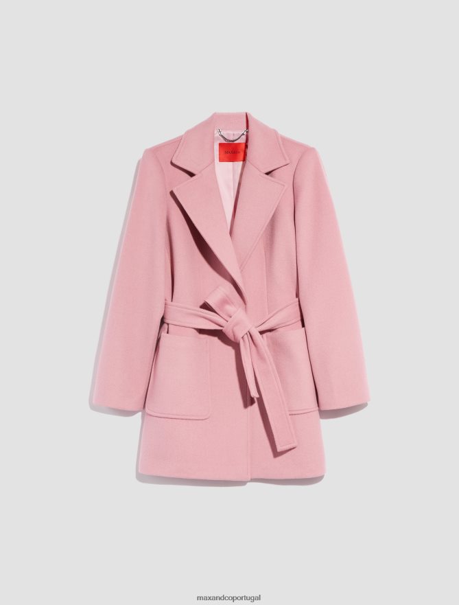 vestuário ponto MAX&Co. mulheres casaco de lã curto rosa B40R64831