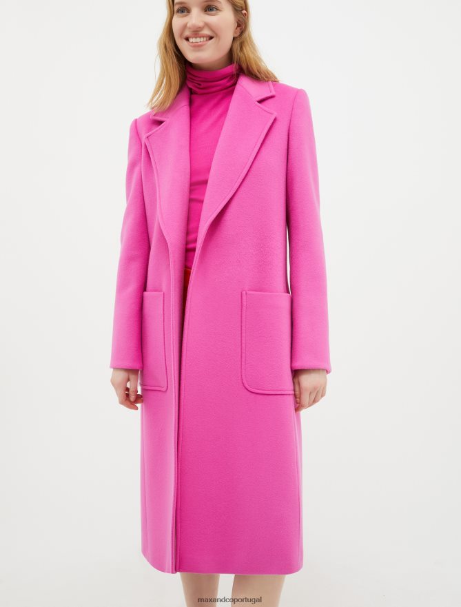 vestuário ponto MAX&Co. mulheres casaco de lã fugitivo Rosa choque B40R64863