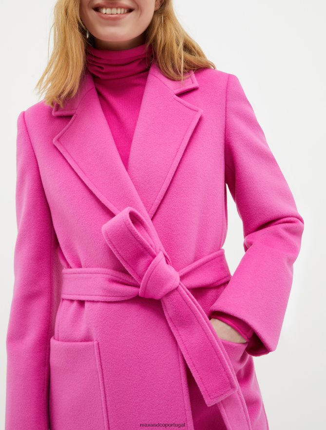 vestuário ponto MAX&Co. mulheres casaco de lã fugitivo Rosa choque B40R64863