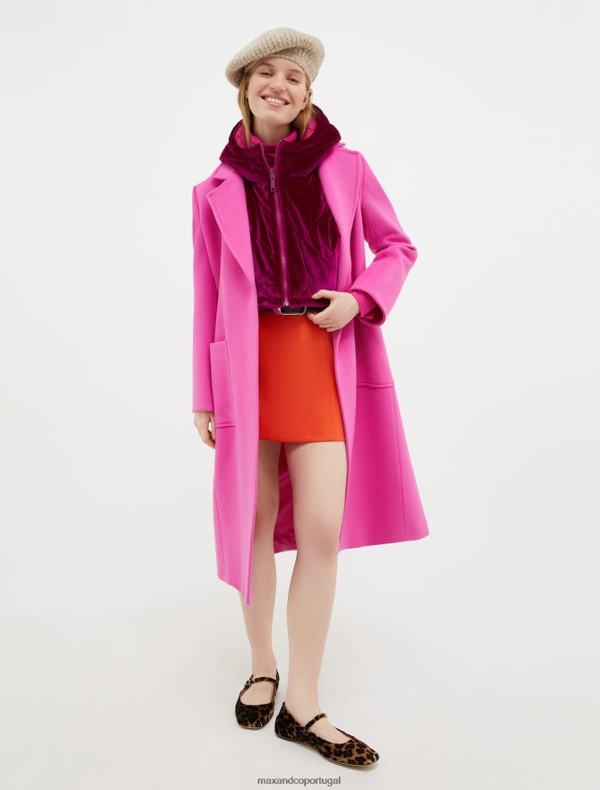 vestuário ponto MAX&Co. mulheres casaco de lã fugitivo Rosa choque B40R64863
