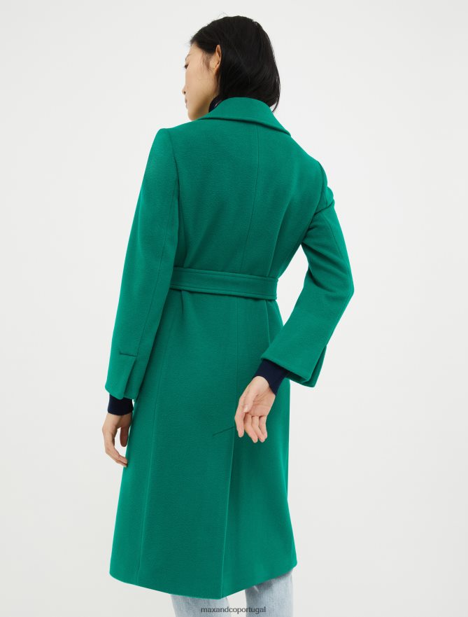 vestuário ponto MAX&Co. mulheres casaco de lã fugitivo verde escuro B40R64864