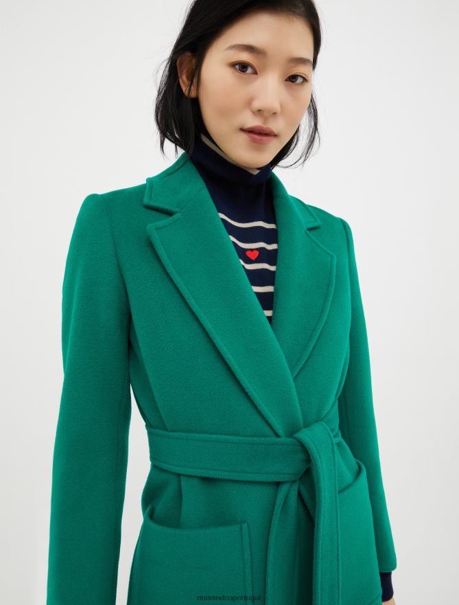 vestuário ponto MAX&Co. mulheres casaco de lã fugitivo verde escuro B40R64864