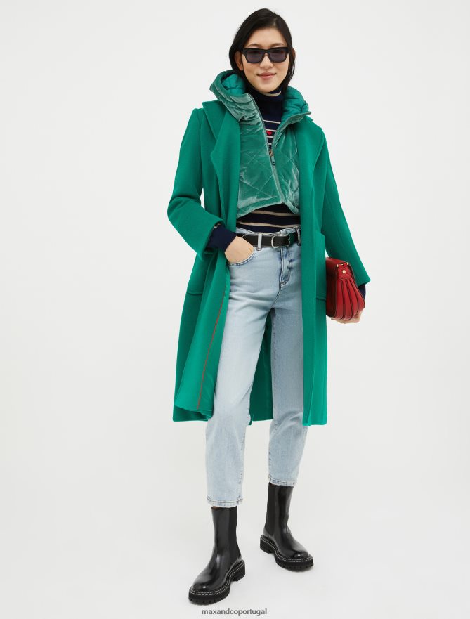 vestuário ponto MAX&Co. mulheres casaco de lã fugitivo verde escuro B40R64864