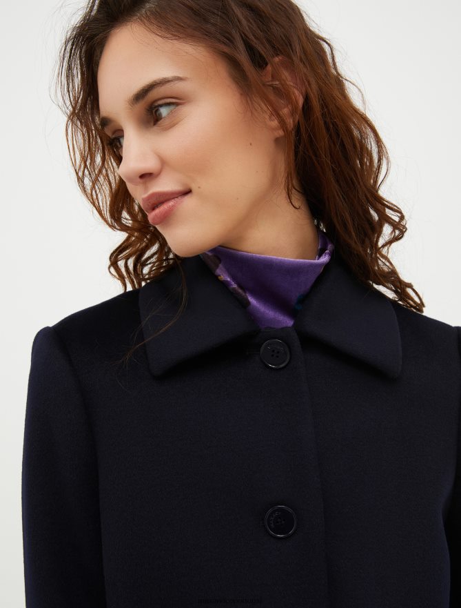 vestuário ponto MAX&Co. mulheres casaco de lã pura azul da meia noite B40R64851