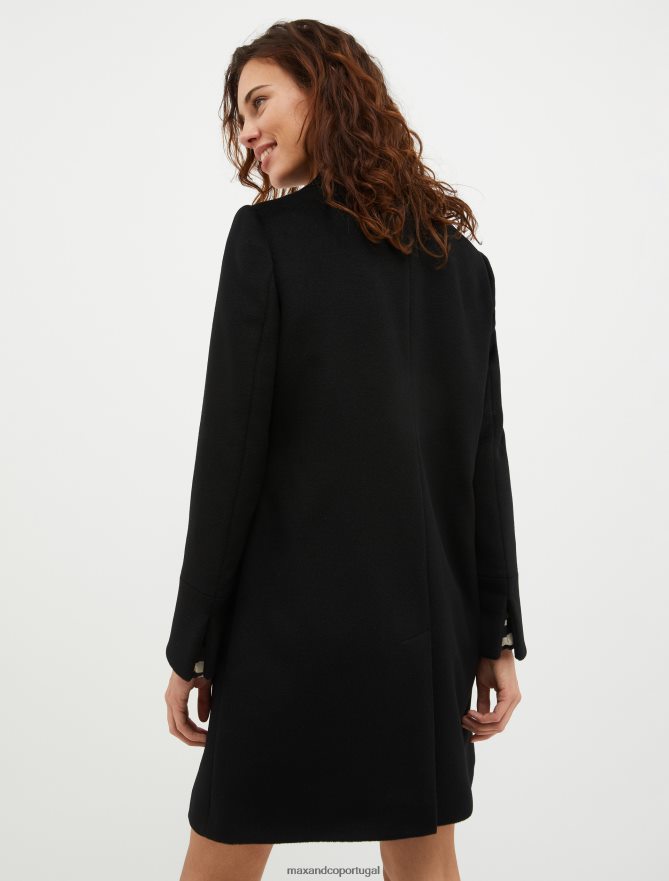 vestuário ponto MAX&Co. mulheres casaco de lã pura preto B40R64853