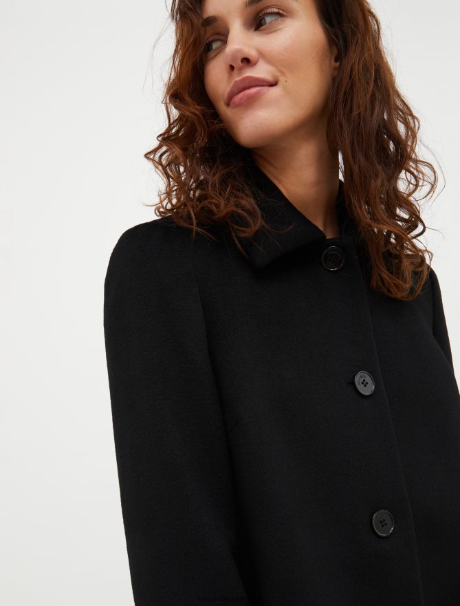 vestuário ponto MAX&Co. mulheres casaco de lã pura preto B40R64853