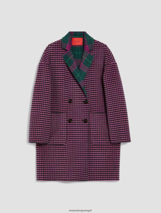 vestuário ponto MAX&Co. mulheres casaco de lã reversível padrão verde B40R64837