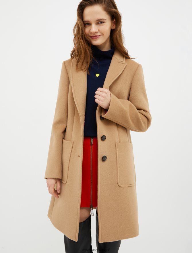 vestuário ponto MAX&Co. mulheres casaco de mistura de lã dupla face camelo B40R64872