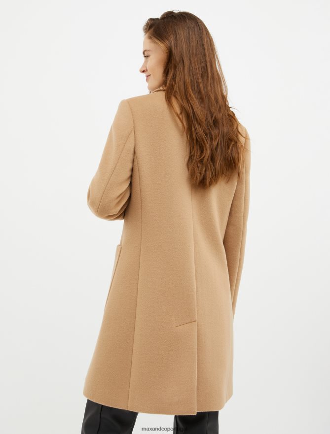 vestuário ponto MAX&Co. mulheres casaco de mistura de lã dupla face camelo B40R64872