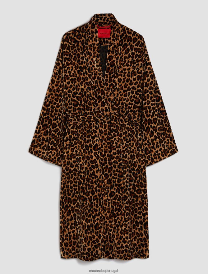 vestuário ponto MAX&Co. mulheres casaco de veludo com efeito enrugado padrão de camelo B40R64867