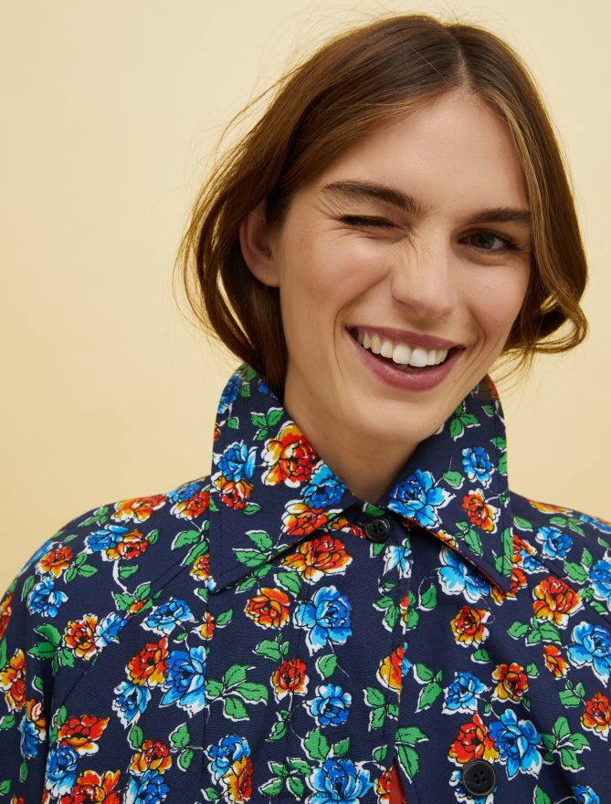 vestuário ponto MAX&Co. mulheres pessoas, lugares, casaco colorido padrão azul marinho B40R64879