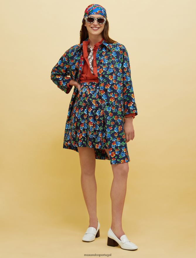 vestuário ponto MAX&Co. mulheres pessoas, lugares, casaco colorido padrão azul marinho B40R64879