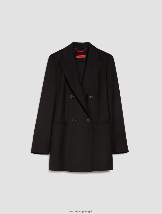 vestuário ponto MAX&Co. mulheres blazer de flanela trespassado preto B40R64892